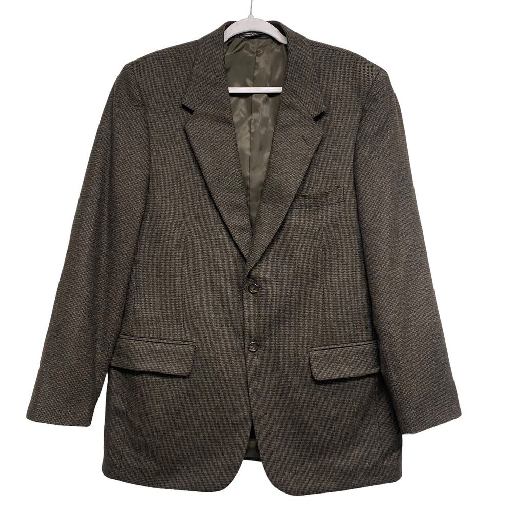 Bernhard Altmann Couture Mens Size 42L Brown Wool Blend 2 Button Sports Coat